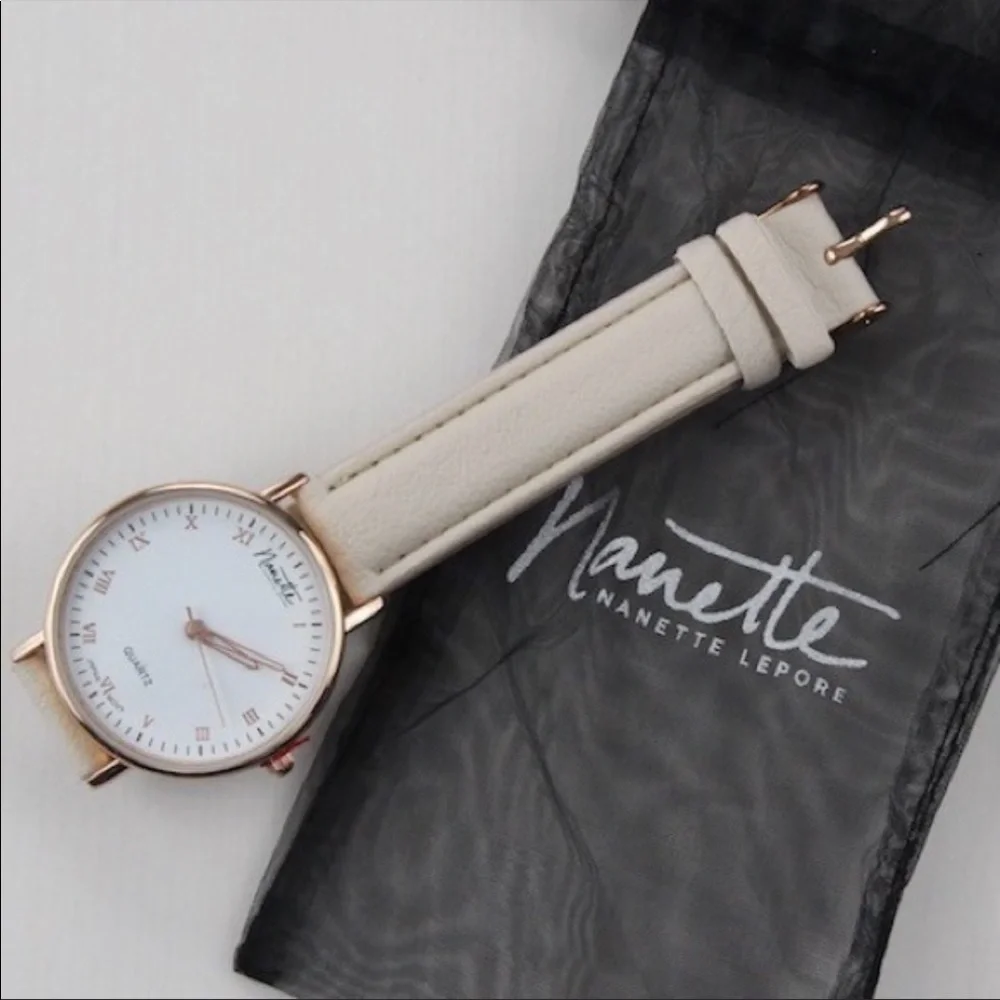 New Nanette Lepore Beige Blush Pink Watch